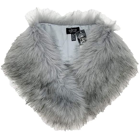 Cara New York Faux Fur Collar Wrap(Gray) NWT - Picture 2 of 3